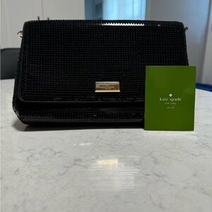KATE SPADE SALINAS PLACE GREER BLACK SEQUINS PURSE